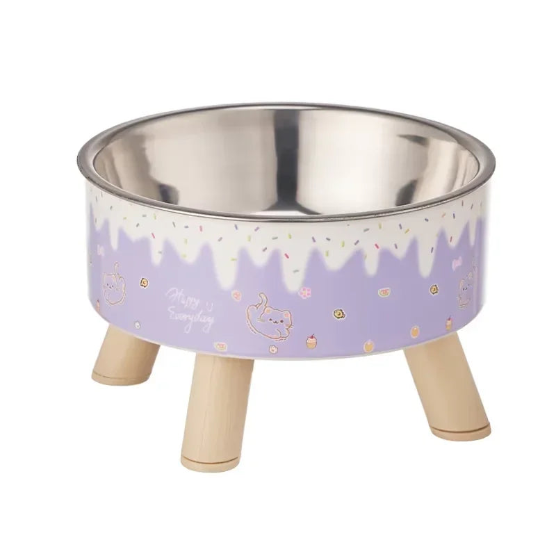 Elevated Cat Bowl Stainless Steel Raised Feeding Dish