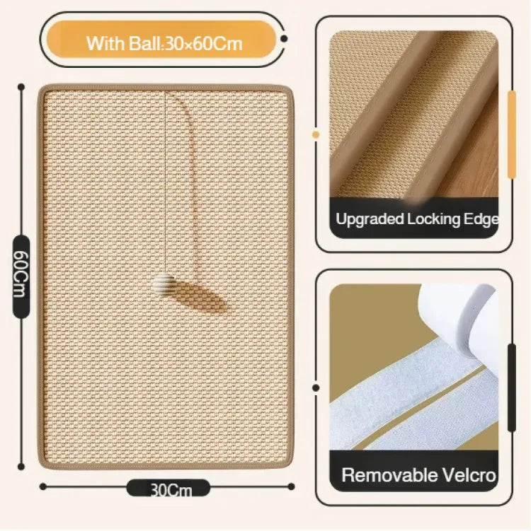 Multi-Function Cat Sisal Scratcher Pad, Sofa Protection Anti-Scratch Mat, No Lint Claw Grinding Pad for Cat Pet Daily Supplies