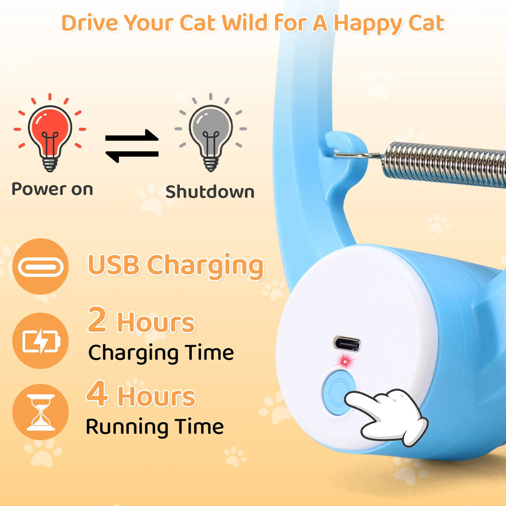 Automatic Interactive Cat Toy – Rechargeable Fluttering Feather Wand
