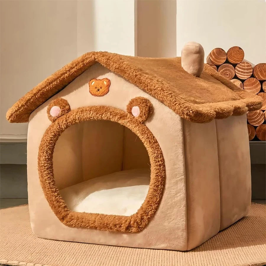 Foldable Cat House – Washable Cave Bed for Cats & Small Dogs