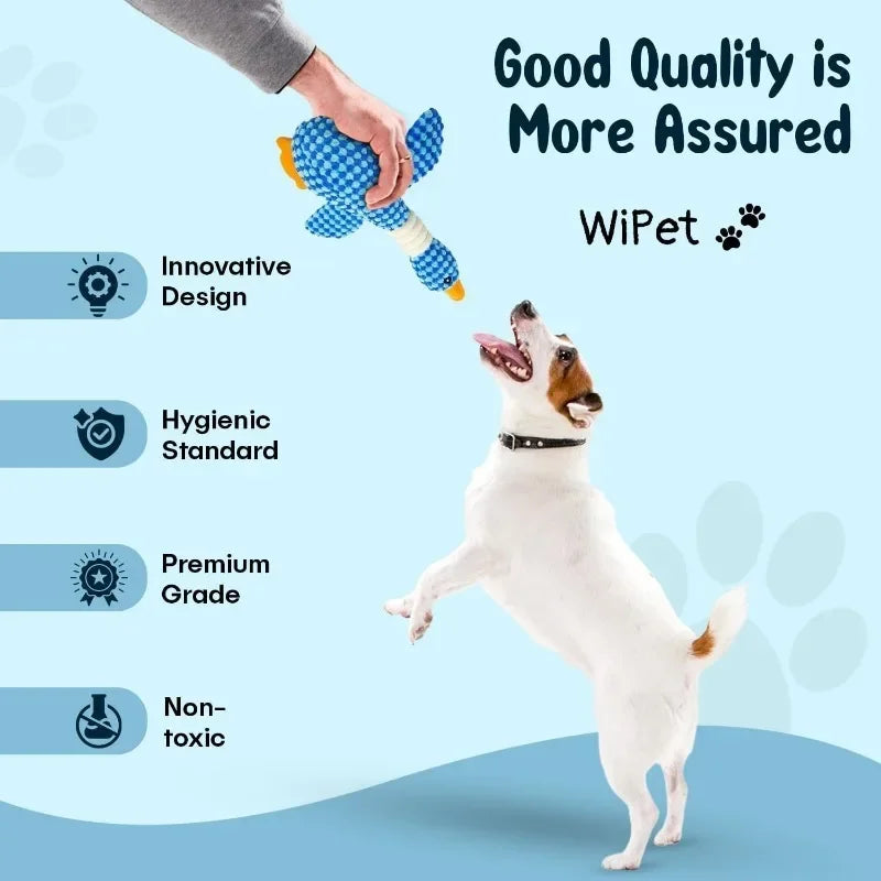 Plush Dog Toy – Goose Shaped Soft Chew & Play Toy