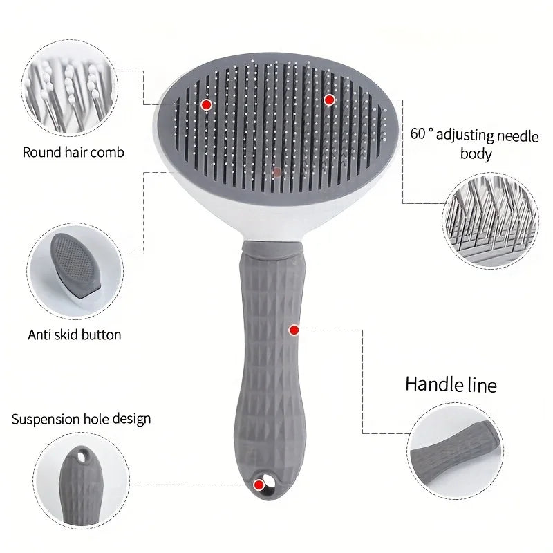 Self Cleaning Slicker Brush, Pet Hair Remover for Dogs & Cats