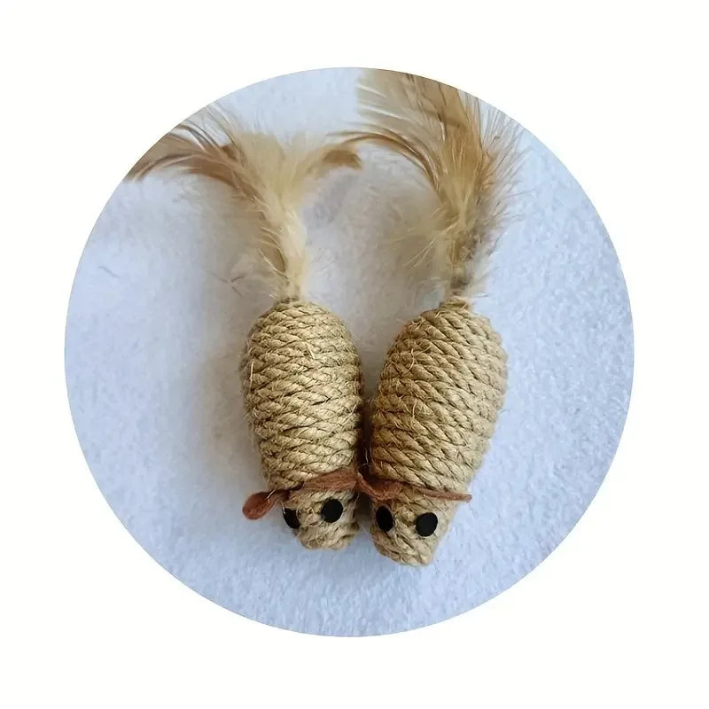 Sisal Mouse Cat Toy – Interactive Self-Play Toy for Kittens