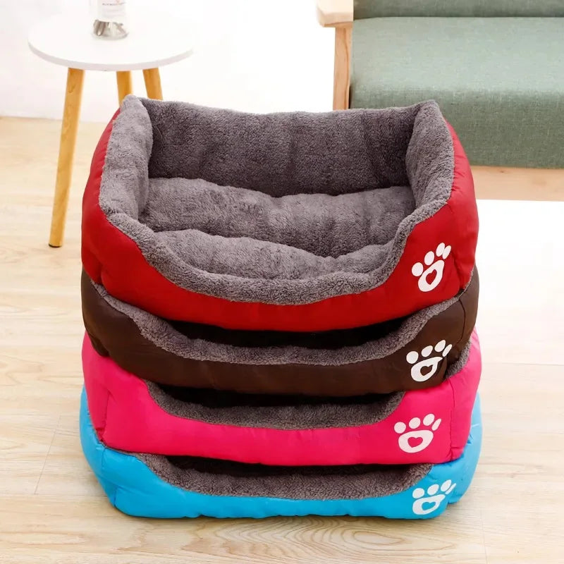 Large Dog Bed – Warm Square Pet Nest for Dogs & Cats