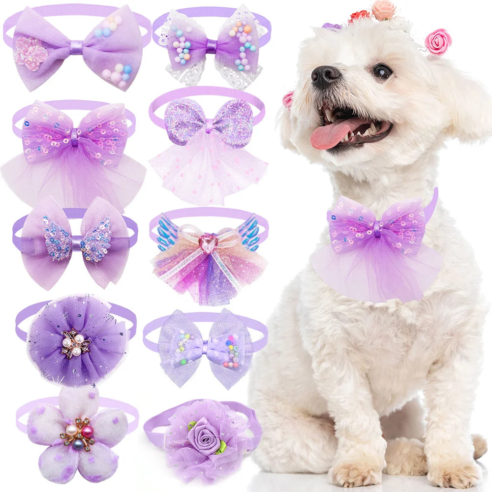 Pet Bow Collar Adjustable Lace Dog & Cat Necktie Set