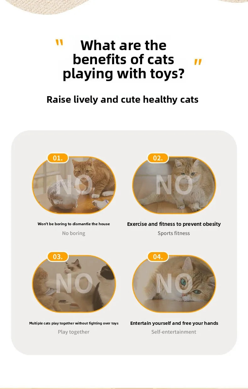 Automatic Hide and Seek Cat Toy – Moving Feather Interactive Toy