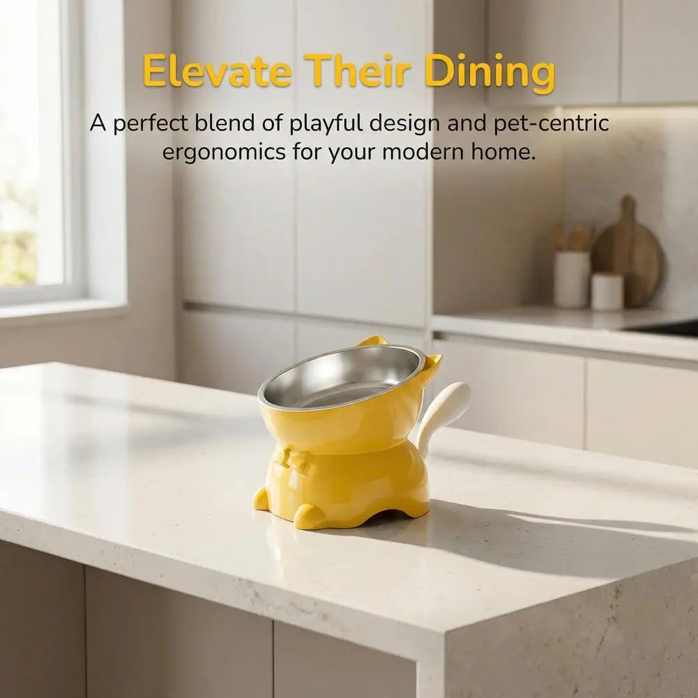 Elevated Cat Bowl – Inclined Food & Water