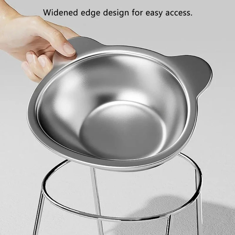Elevated Cat Bowl – 15° Raised Stainless Steel Feeder