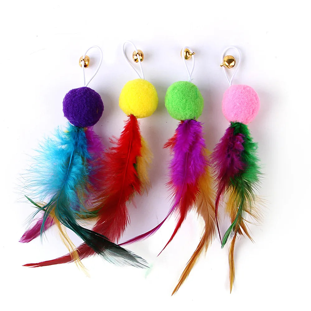 9 Pack Cat Feather Toy Replacement Heads for Interactive Play