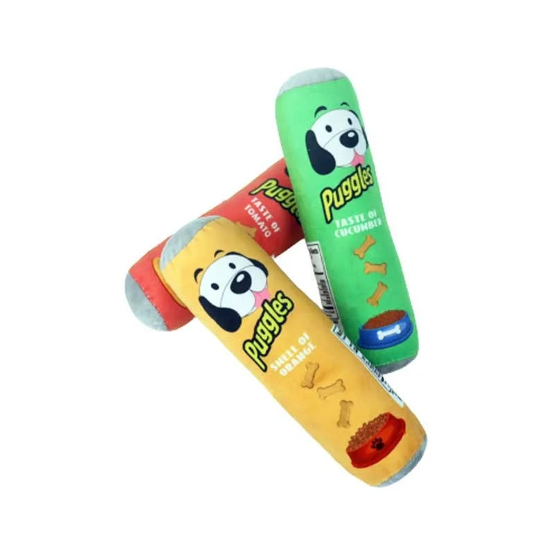 Plush Squeaky Dog Toy – Bottle-Shaped Interactive Chew Toy