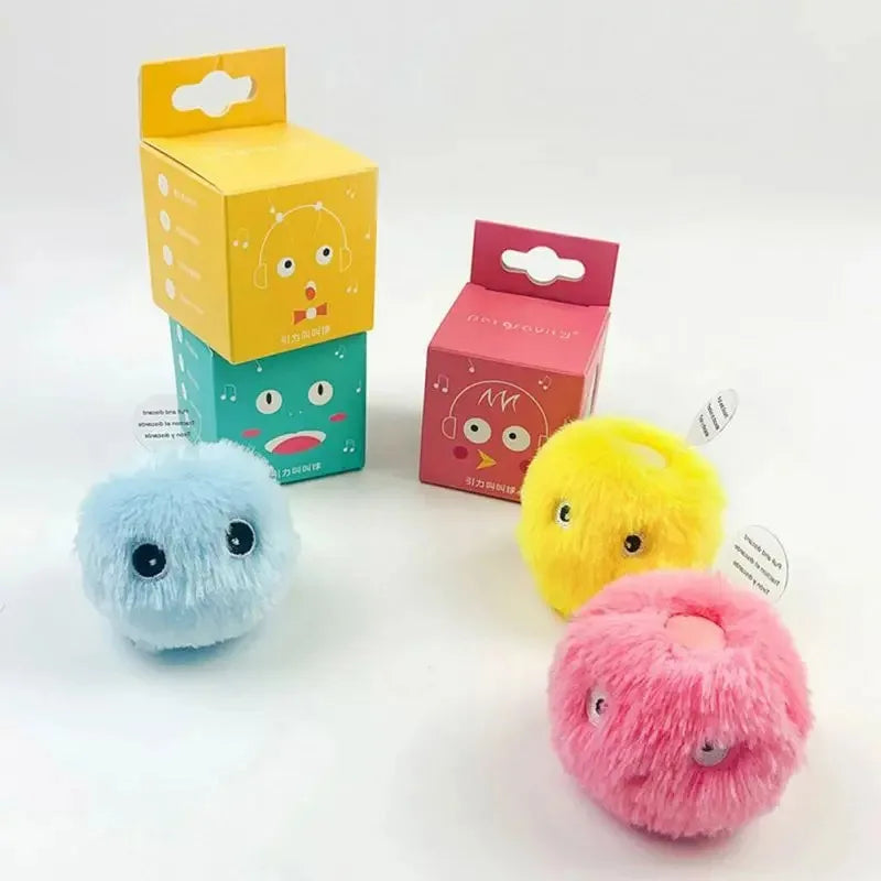 Interactive Cat Toy, Plush Sound Ball with Animal Sounds