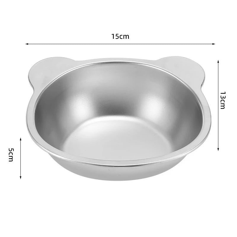 Tilted Cat Bowl – Stainless Steel Food Dish with Metal Stand