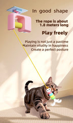 Automatic Interactive Cat Toy with Flying Feather & Elastic Rope