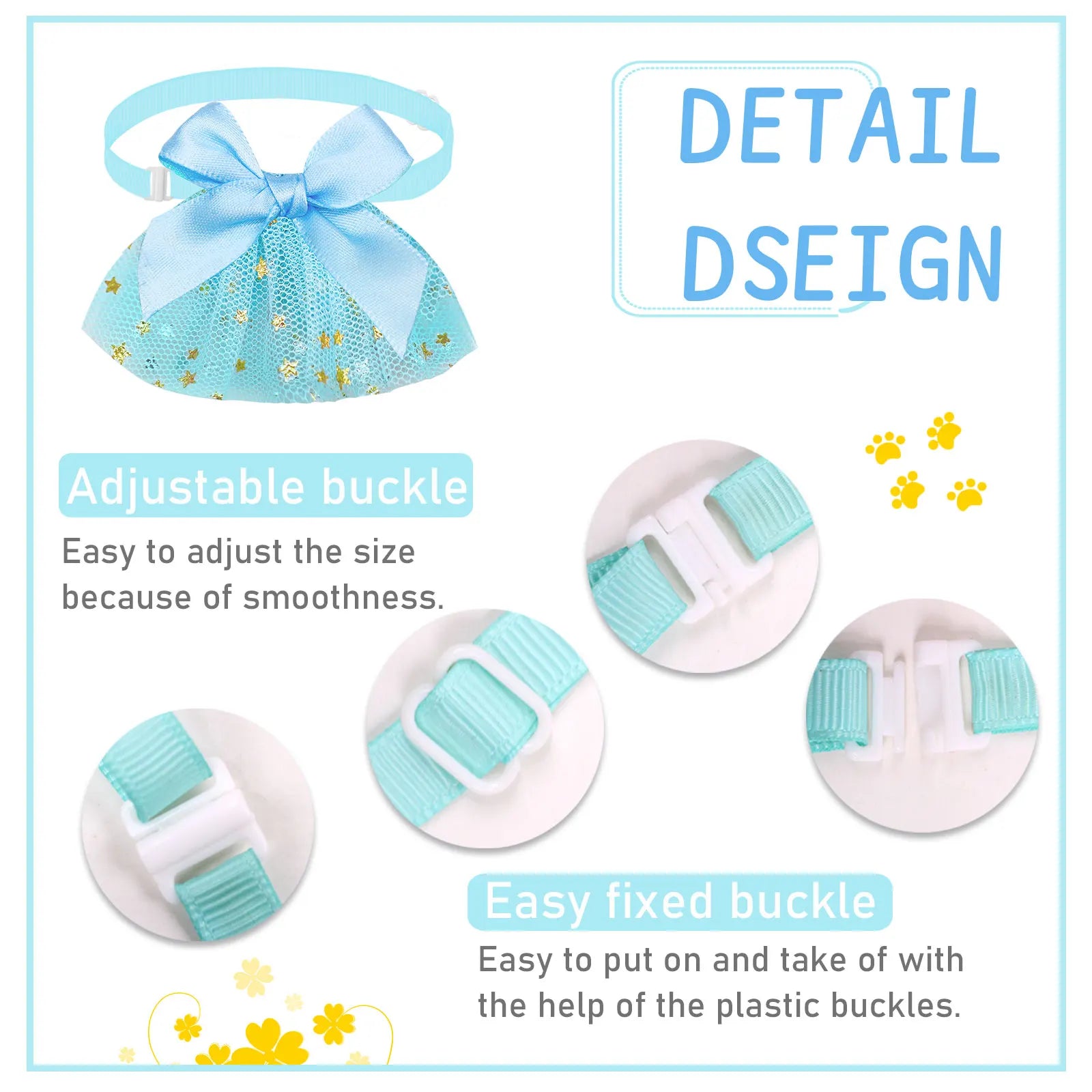 Pet Bow Collar Adjustable Lace Dog & Cat Necktie Set