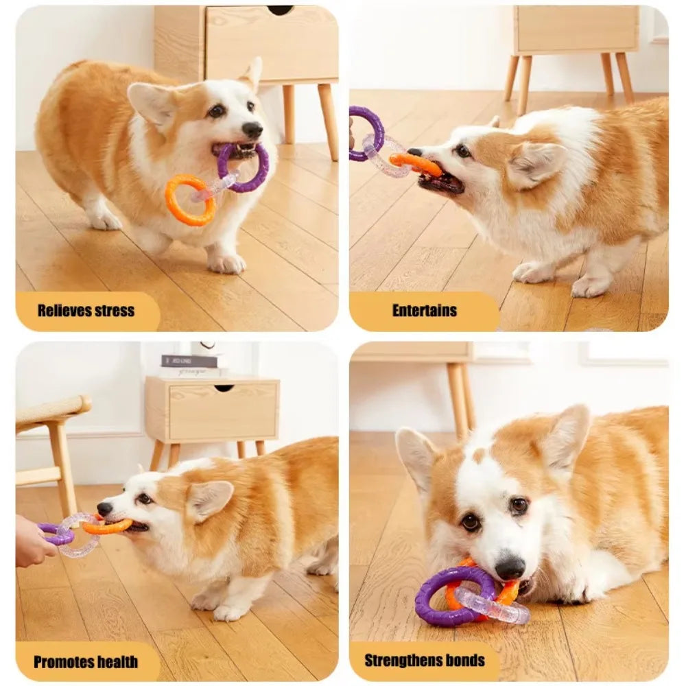 Dog Chew Toy Rubber Ball for Teeth Cleaning & Training