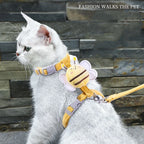 Cat Harness and Leash Set – Adjustable Bee Vest for Walking