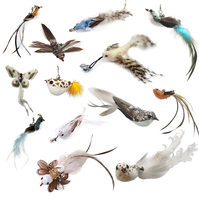 Interactive Feather Cat Wand with Bell & Suction Cup
