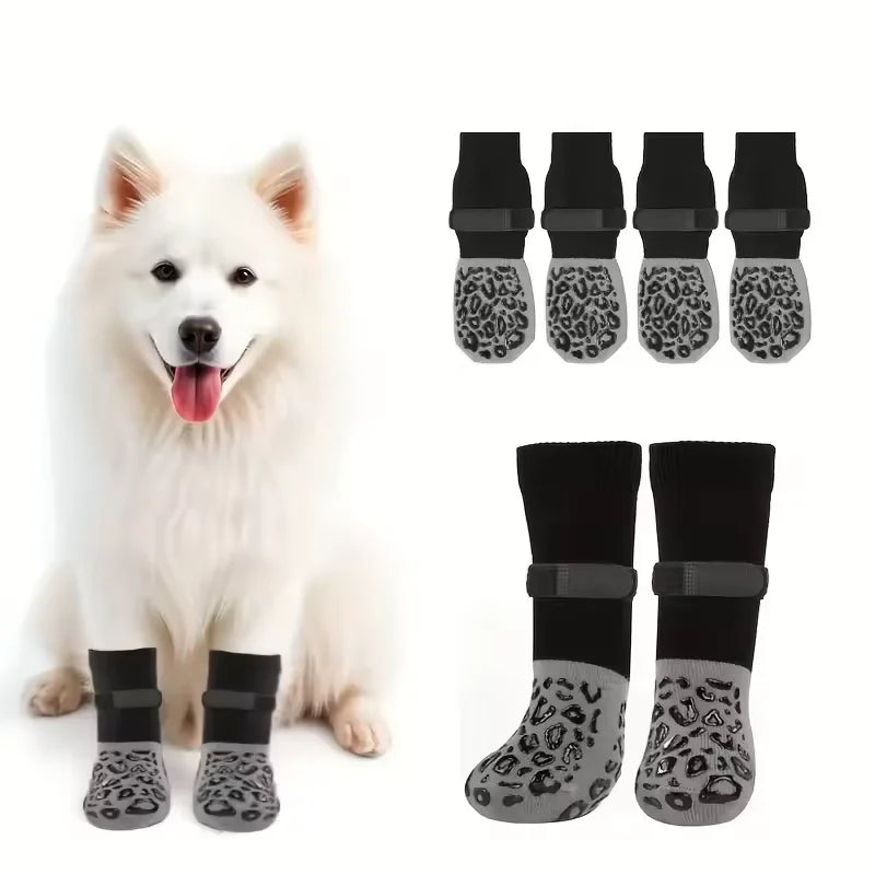 Dog Paw Protectors 4PCS Anti-Slip Boots for Outdoor Walking