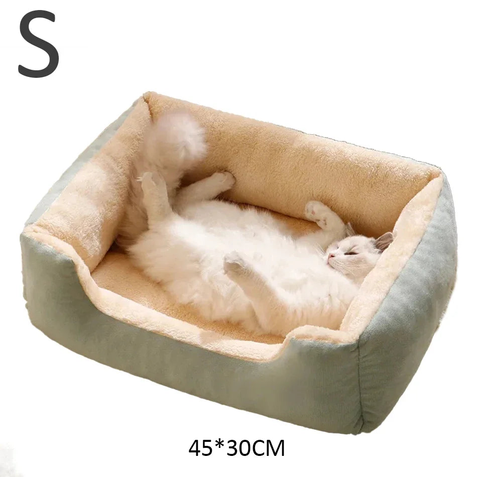 Plush Cat Bed Soft Cushion Pet Bed for Cats & Small Dogs