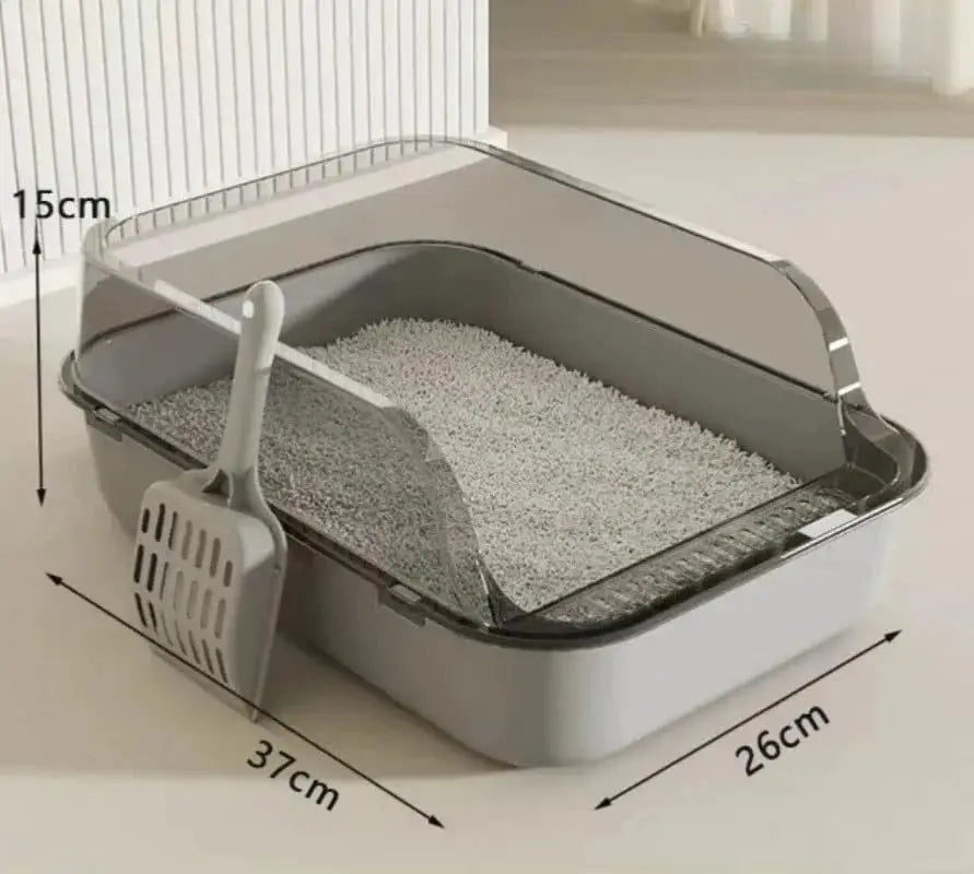 Enclosed Cat Litter Box – High-Sided Splashproof Tray