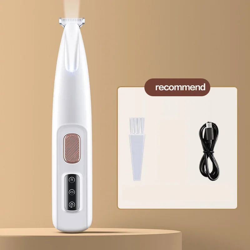 Dog Paw Trimmer with LED Light – Waterproof Rechargeable Dog Clipper