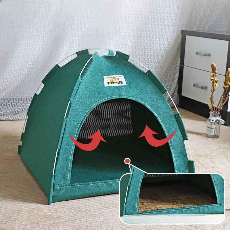 Foldable Cat House – Portable Four-Season Pet Tent