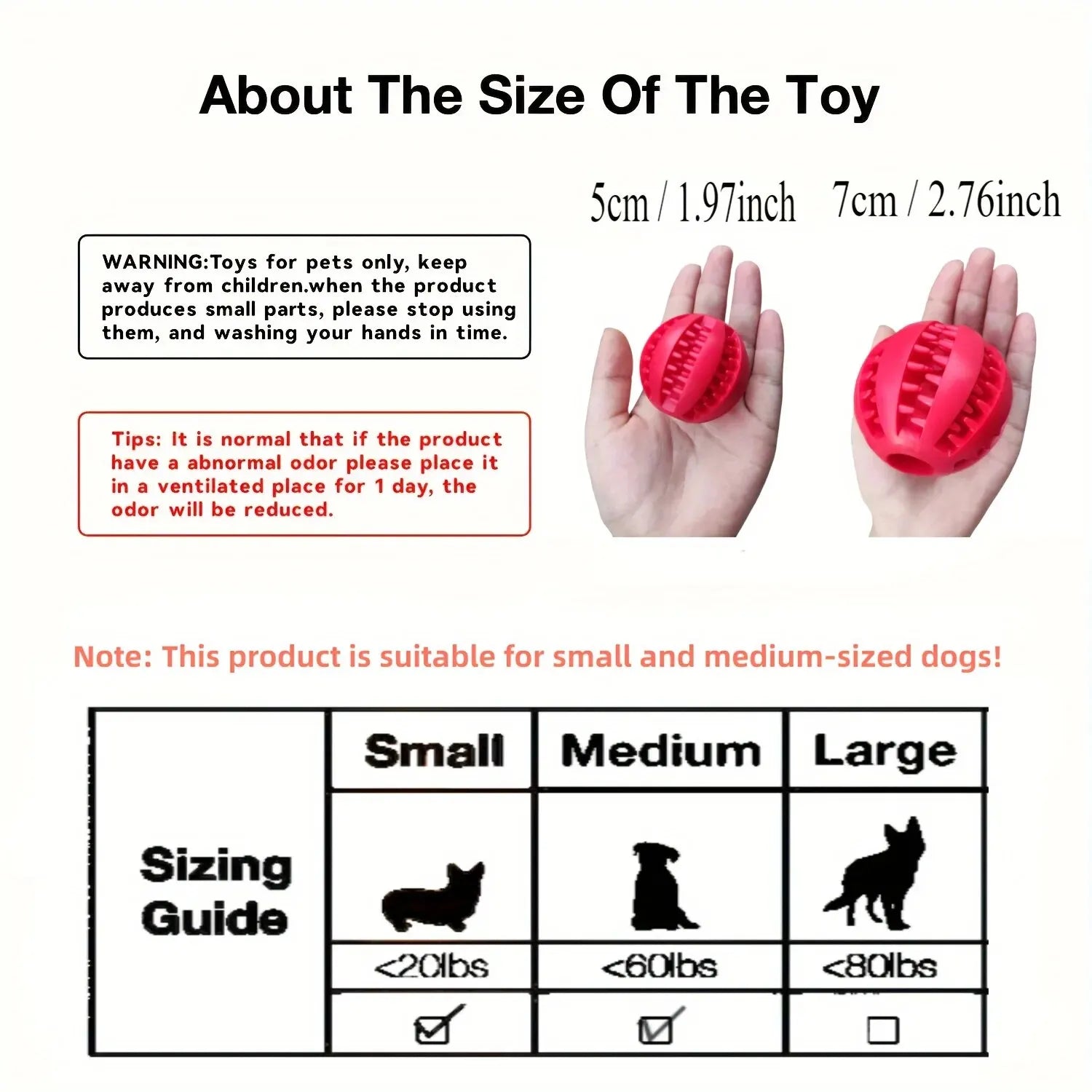 Dog Treat Ball Rubber Chew Toy Food Dispenser for Dogs