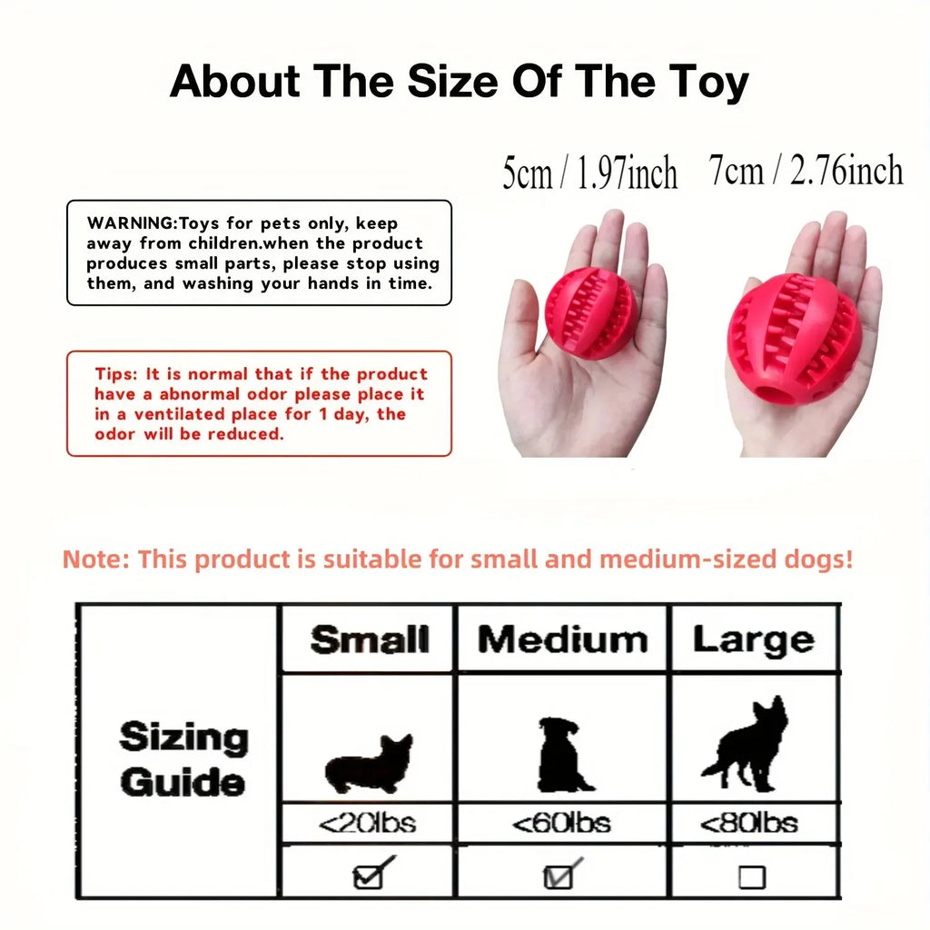 Dog Treat Ball – Rubber Chew Toy for Dogs & Puppies