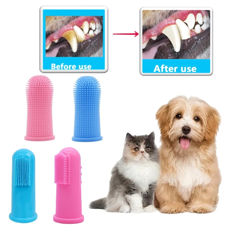 3 Sided Dog Toothbrush for Pet Teeth Cleaning