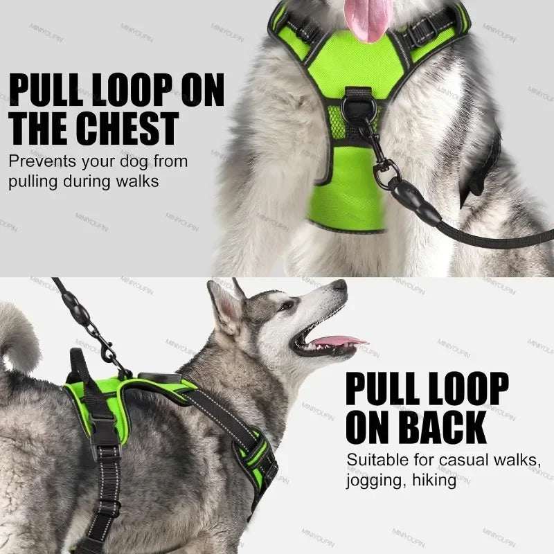 LED Dog Harness, Rechargeable Light Up Vest for Walking