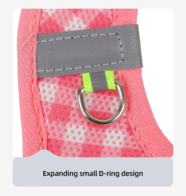 Reflective Cat Harness with Leash – Plaid Breathable Walking Kit