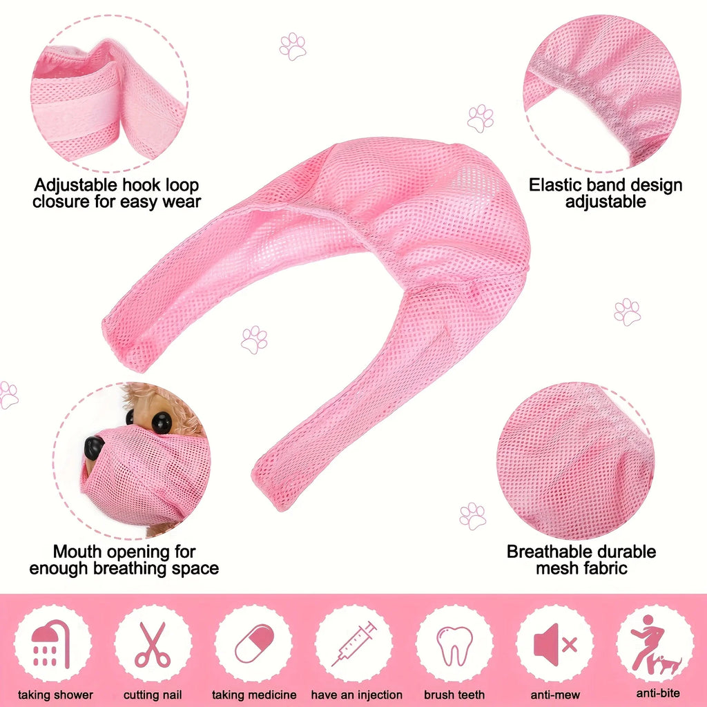 Adjustable Comfortable Cat Muzzle Breathable Mesh, Perfect Grooming Accessory, Safety Protective Mesh Cover, Kitten Protector