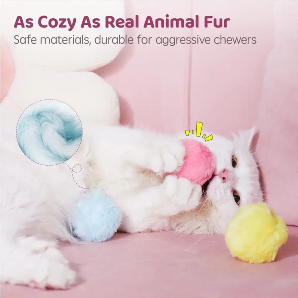Interactive Cat Ball Toy – Plush Squeaky Training Toy for Cats
