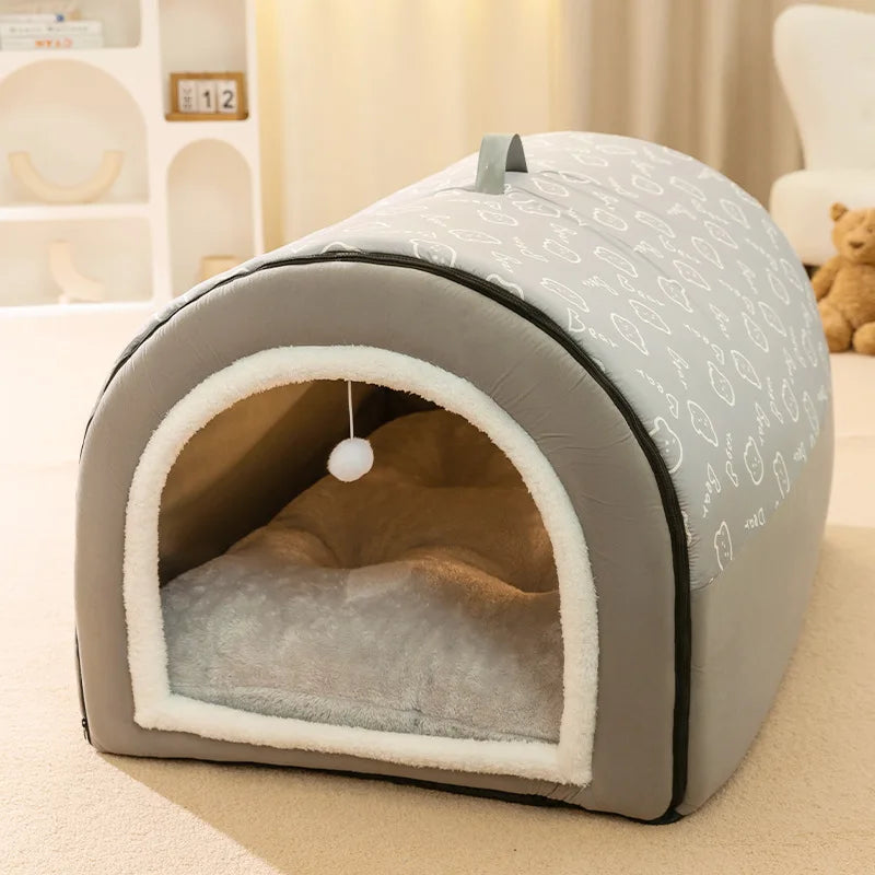 Large Dog House – Warm Washable Covered Bed for Dogs