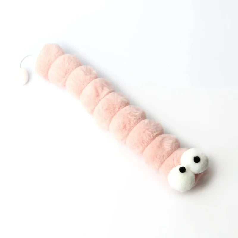 Plush Cat Chew Toy – Caterpillar Catnip Pillow for Cats