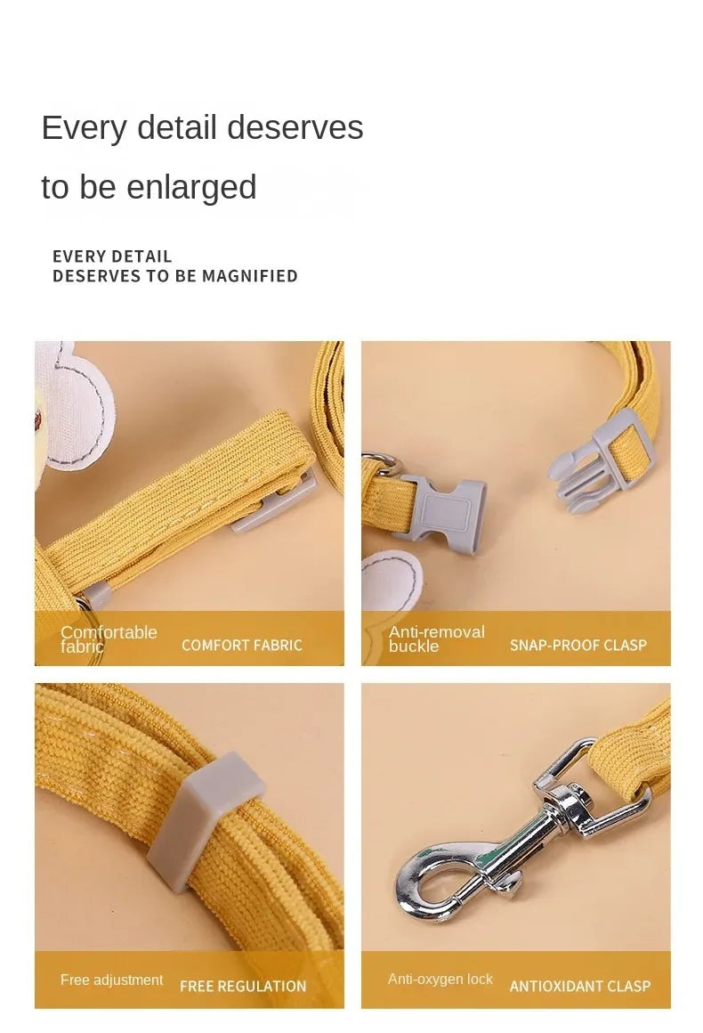 Cat Harness and Leash Set – Adjustable Cartoon Bee Design