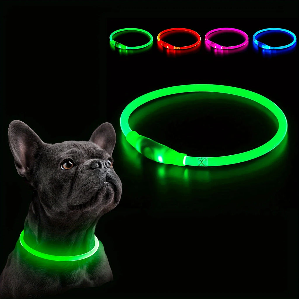LED Dog Collar – USB Rechargeable Light-Up Reflective Collar