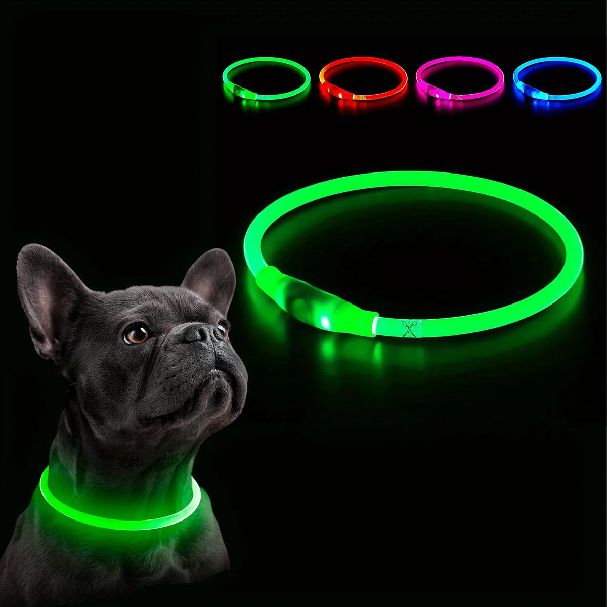 LED Dog Collar – USB Rechargeable Light-Up Reflective Collar