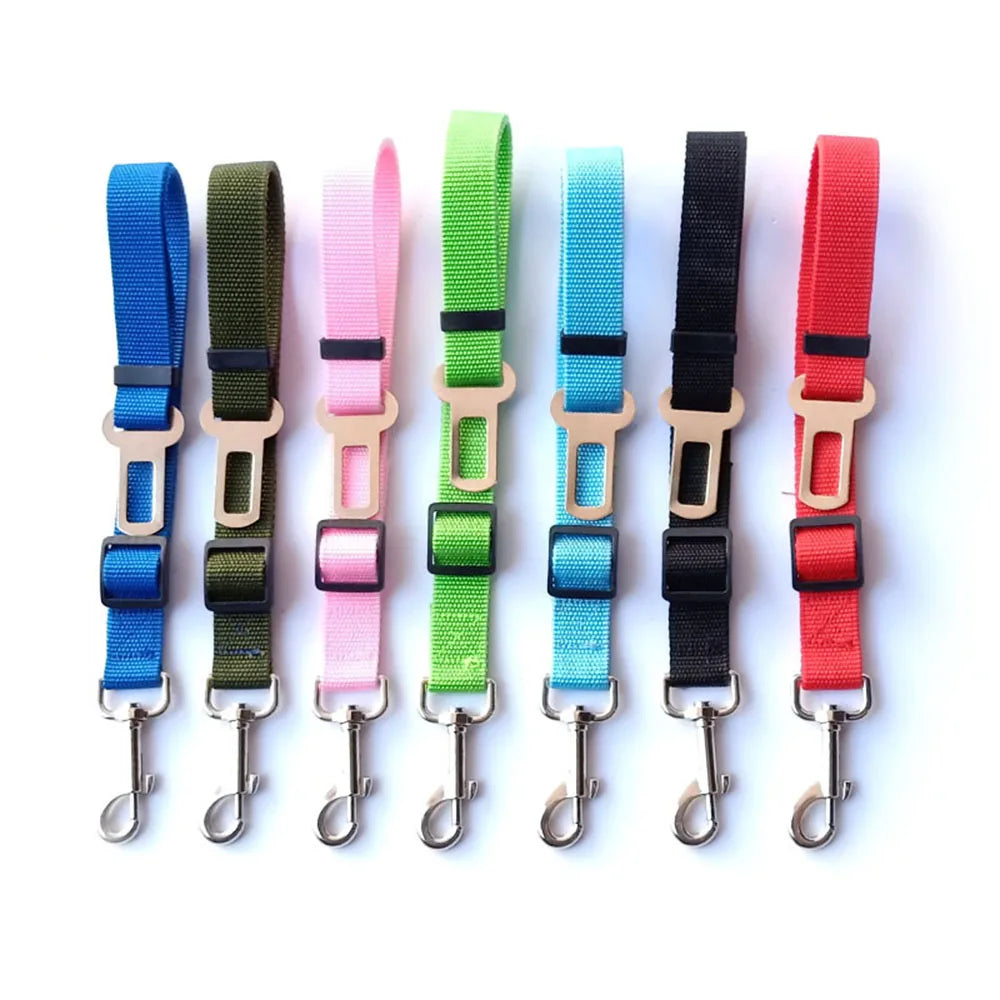Adjustable Dog Car Seat Belt – Nylon Reflective Travel Harness