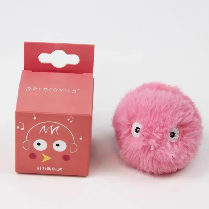 Interactive Cat Ball Toy – Plush Squeaky Training Toy for Cats