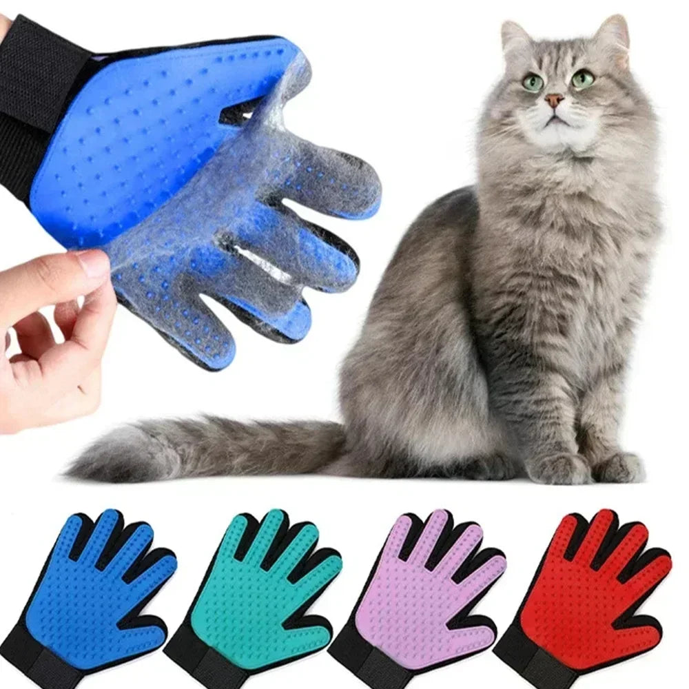 Cat Grooming Glove, Pet Hair Removal & Massage Brush for Cats and Dogs