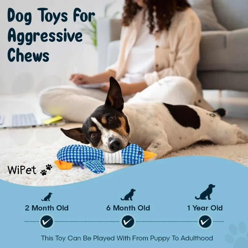 Plush Dog Toy – Goose Shaped Soft Chew & Play Toy