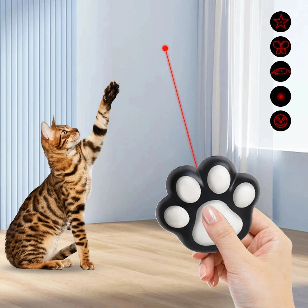 Rechargeable Laser Cat Toy – 5 Adjustable Patterns Interactive Pet Toy