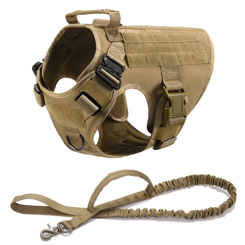 Tactical Dog Harness – 1000D Nylon Vest With Leash Set