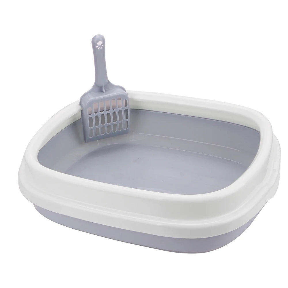 Cat Litter Box – Semi-Closed Toilet Tray with Scoop