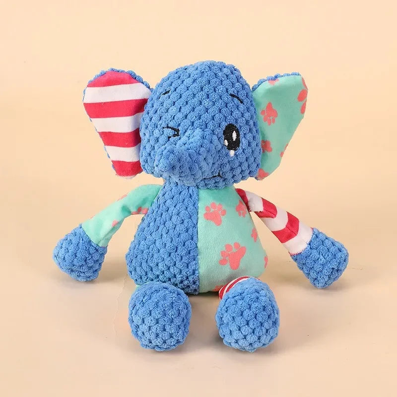 Plush Squeaky Dog Toy – Elephant, Fox & Puppy Designs