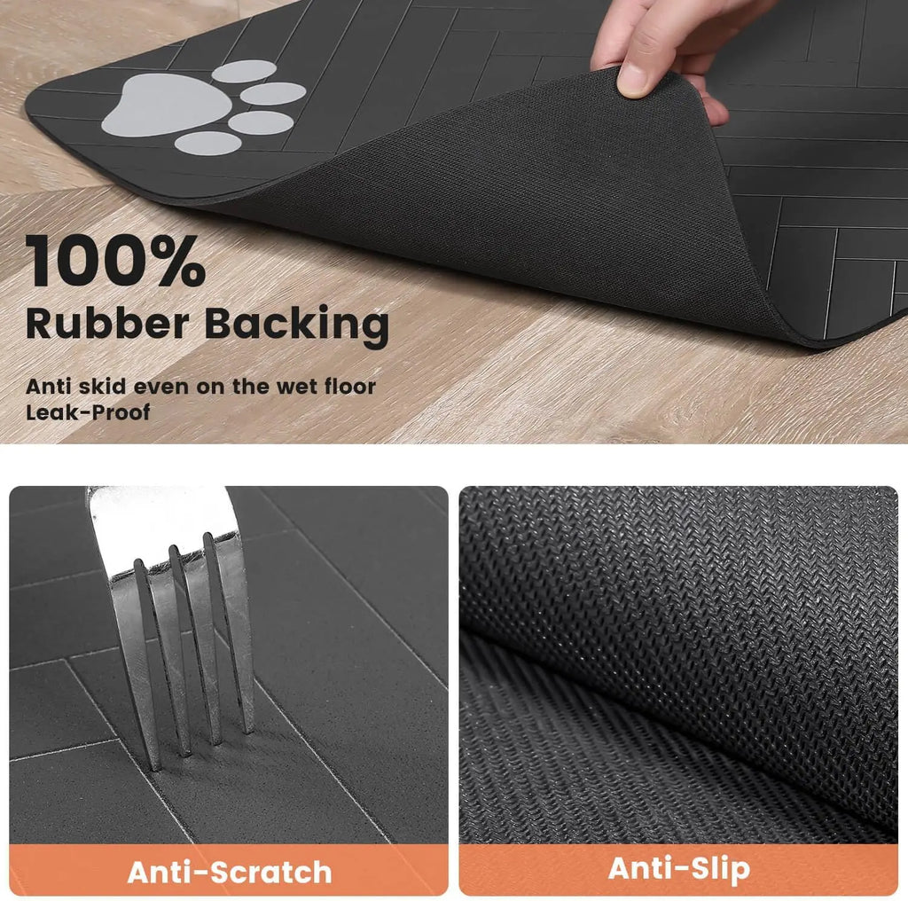 Pet Feeding Mat, Absorbent Waterproof Bowl Mat for Dogs & Cats