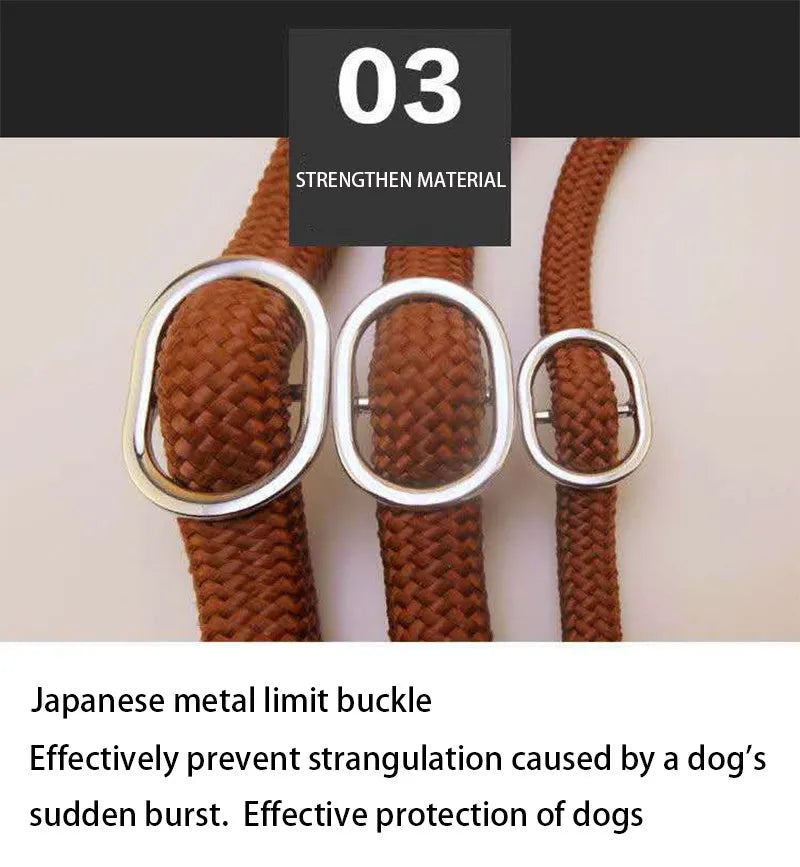 Slip Rope Dog Leash – Adjustable Braided Training Lead for Large Dogs