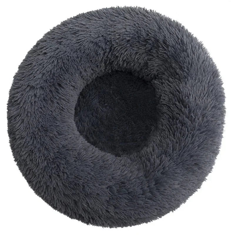 Plush Dog Bed Round Soft Calming Bed for Small Large Dogs & Cats