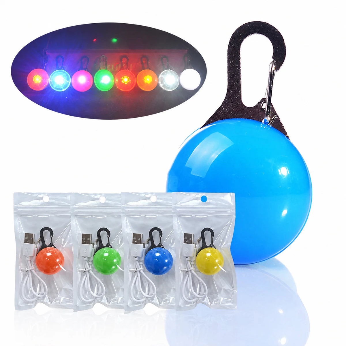 Rechargeable Dog Collar Light – LED Pet Safety Pendant